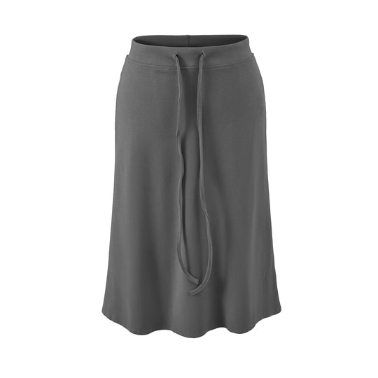 Damen Jersey-Midirock mit hohem Bund, Tunnelzug und A-Linien-Schnitt Shop Nory