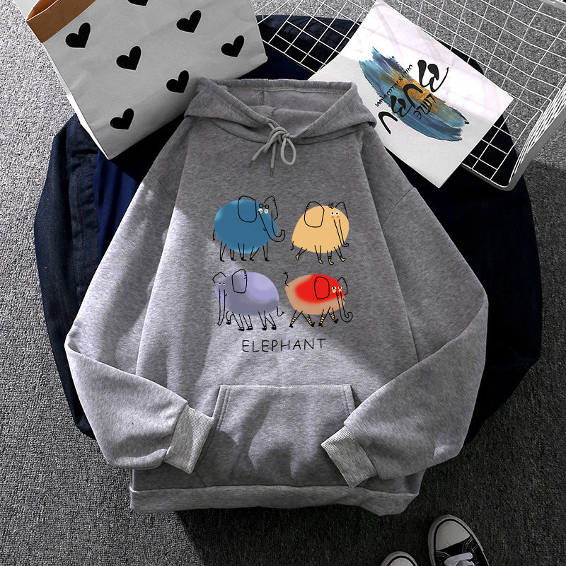 Damen nan Kapuzenpullover mit minimalistischer Grafik, lockerer Oversize-Passform und Kängurutasche Shop Nory