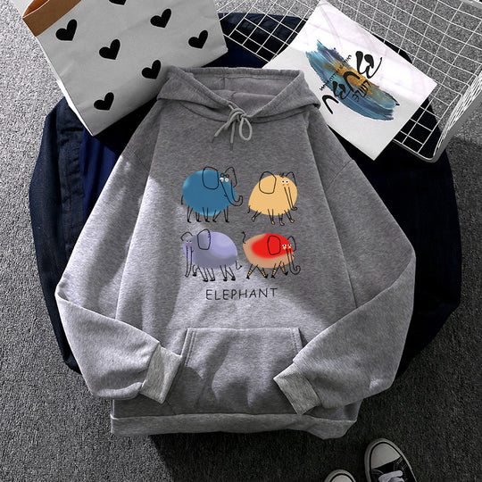 Damen nan Kapuzenpullover mit minimalistischer Grafik, lockerer Oversize-Passform und Kängurutasche Shop Nory