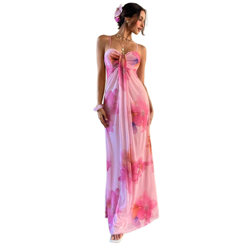 Damen Maxikleid mit floralem Design