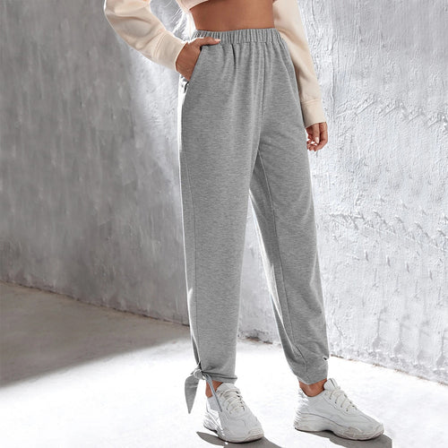 Damen lässige Jogginghose mit hohem Elastikbund seitlichen Eingrifftaschen und knöchelband Shop Nory