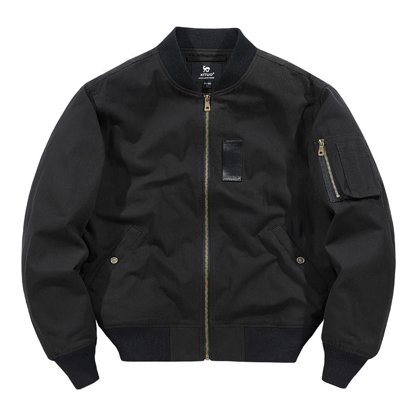 Herren leichter Canvas-Bomberblouson mit versteckter Ärmeltasche und geripptem Saum Shop Nory