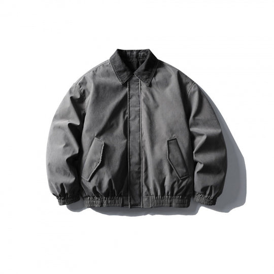 Herren Boxy-Canvas-Blouson mit Cordkragen, verdeckter Reißverschluss und elastischem Saum Shop Nory