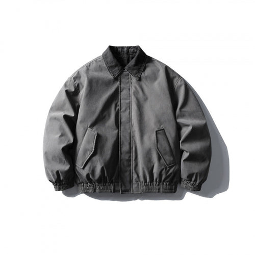 Herren Boxy-Canvas-Blouson mit Cordkragen, verdeckter Reißverschluss und elastischem Saum Shop Nory