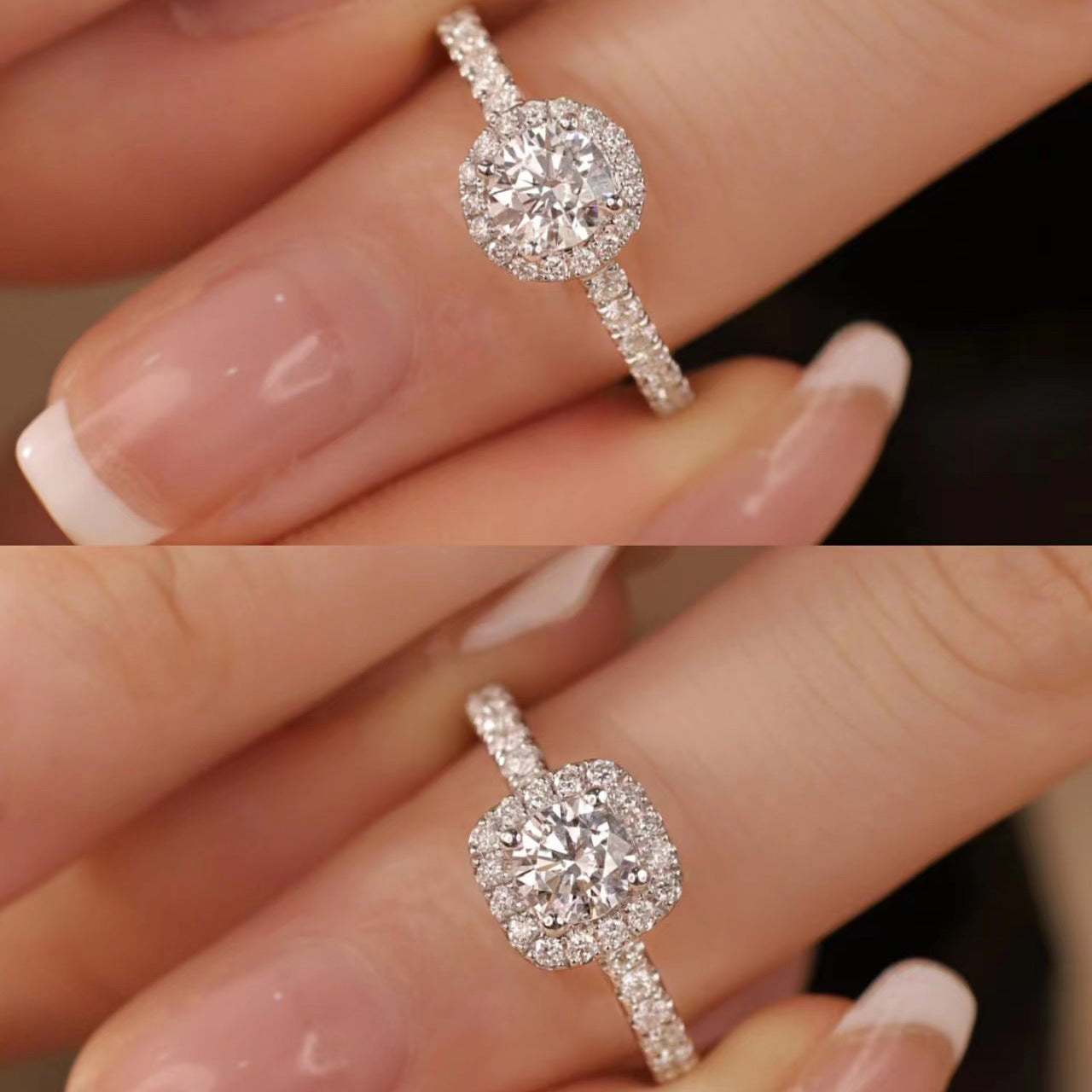 Damenring mit funkelndem Zirkonia und eleganter Kranzfassung Shop Nory