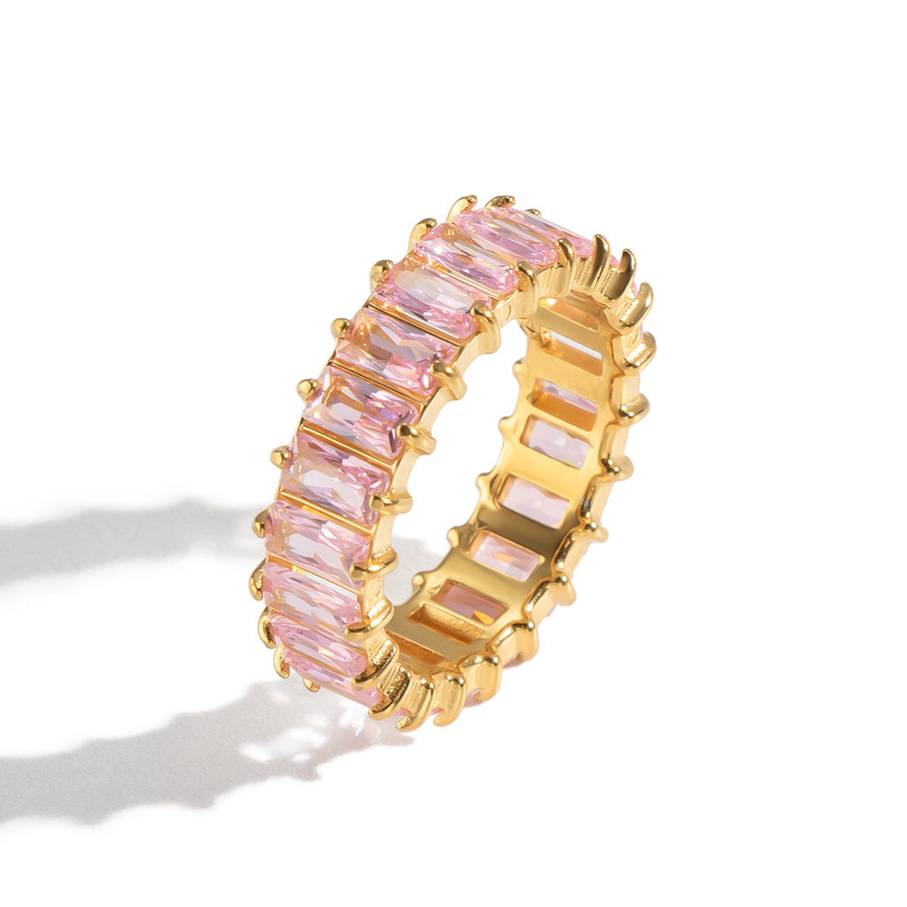 Damen modischer Ring mit buntem Steinbesatz Shop Nory