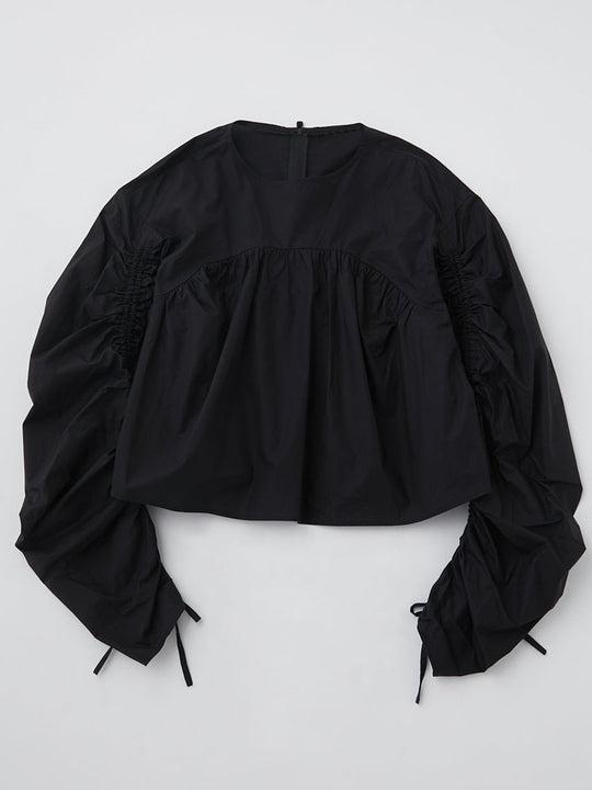 Damen Kurzbluse mit gerafften Ballonärmeln Shop Nory