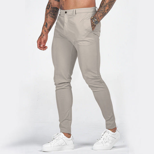 Herren elegante Slim-Fit Chinohose mit elastischem Bund und praktischen Taschen ShopNory