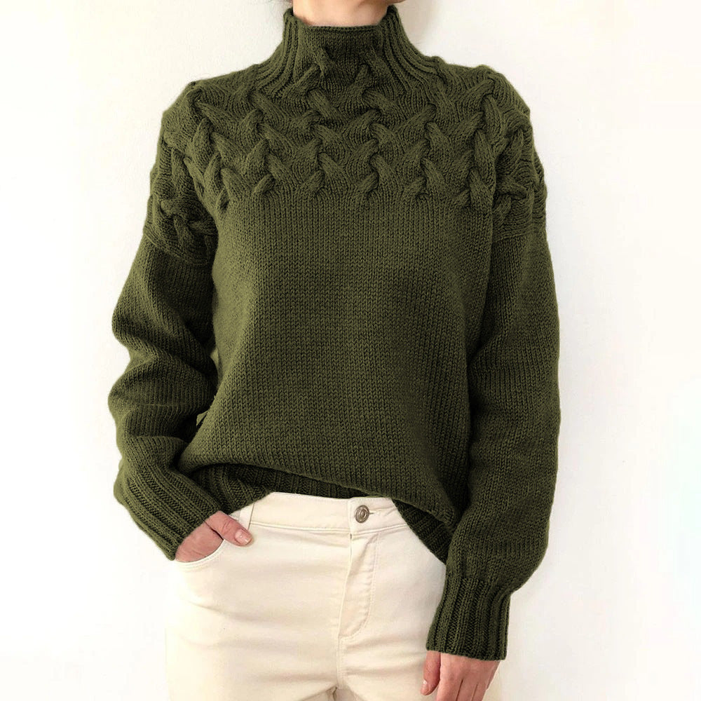 Damen nan Strickpullover mit Zopfstruktur und hohem Rollkragen Shop Nory