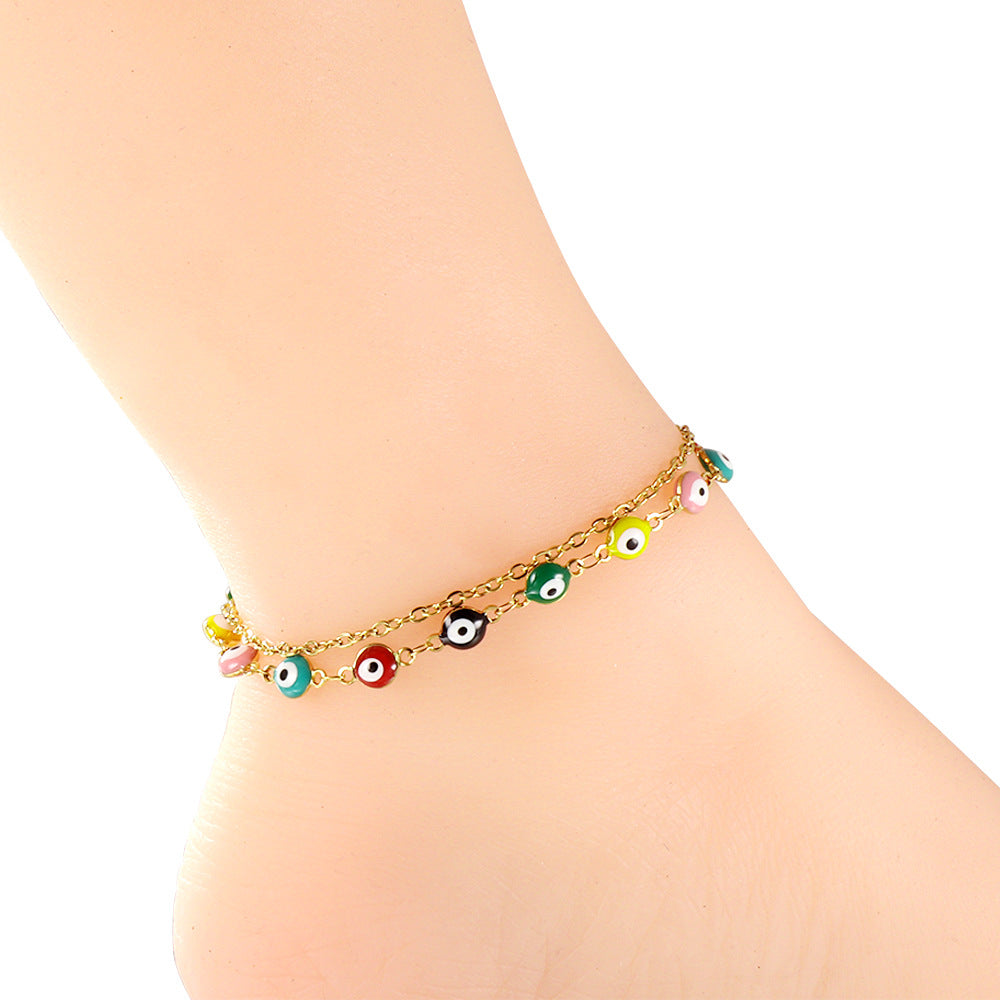 Damen Armband aus Edelstahl mit bunten Perlen und Sternenanhängern Shop Nory
