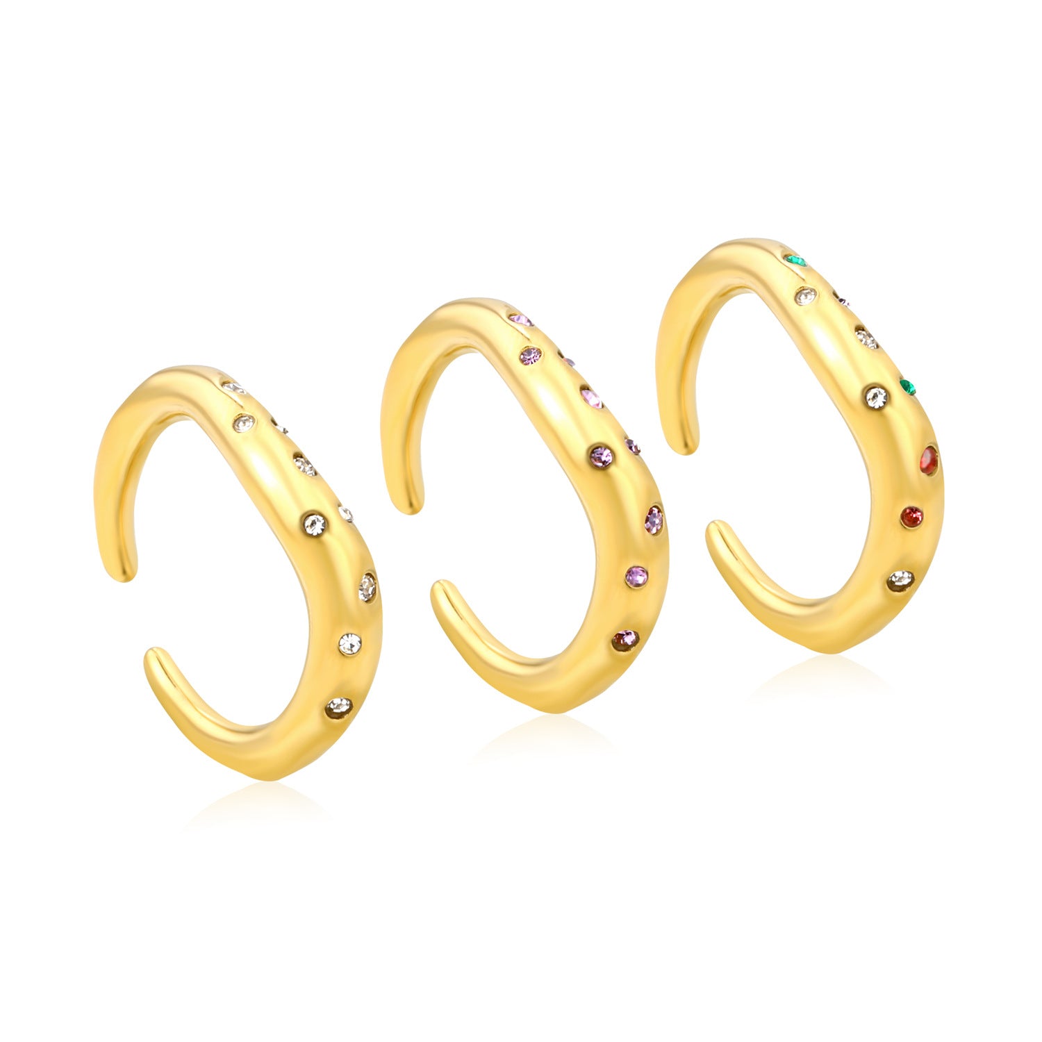Damen verstellbarer Ring mit elegante glitzernden Zirkonia-Details Shop Nory