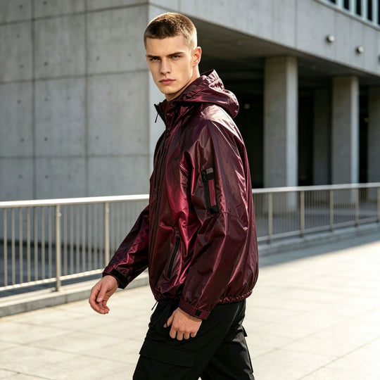 Herren Modische Langarmjacke mit Kapuze