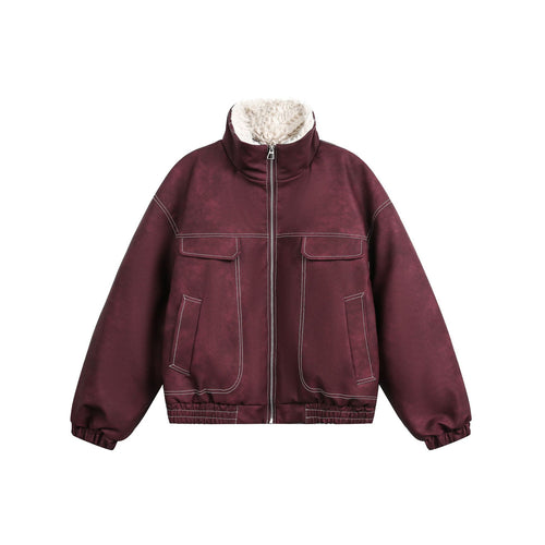 Herren Boxy Veloursleder‑Optik Blouson mit Teddyfutter und hohem Kragen Shop Nory