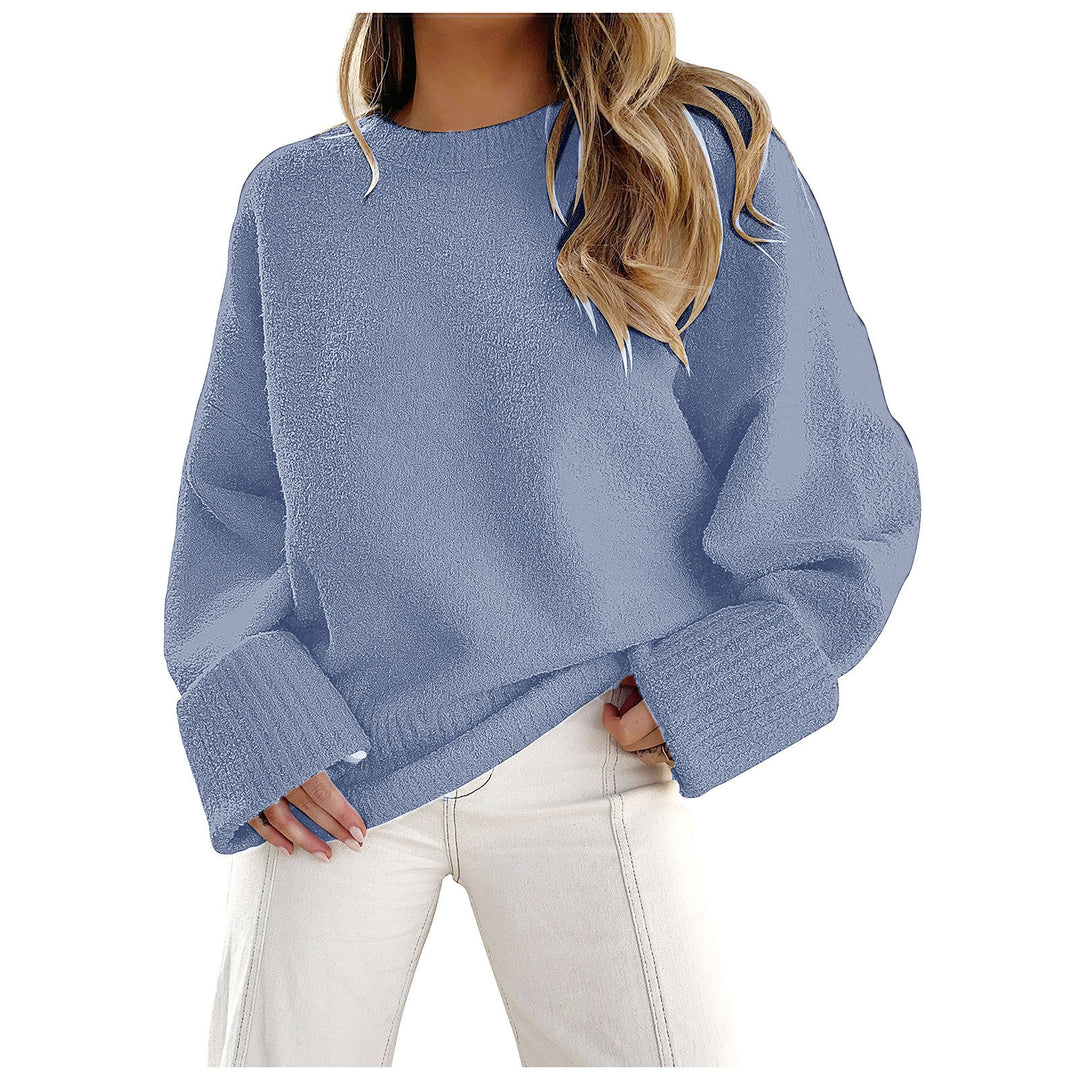 Damen Oversize Bouclé-Strickpullover mit überschnittener Schulter und breiten Bündchen Shop Nory