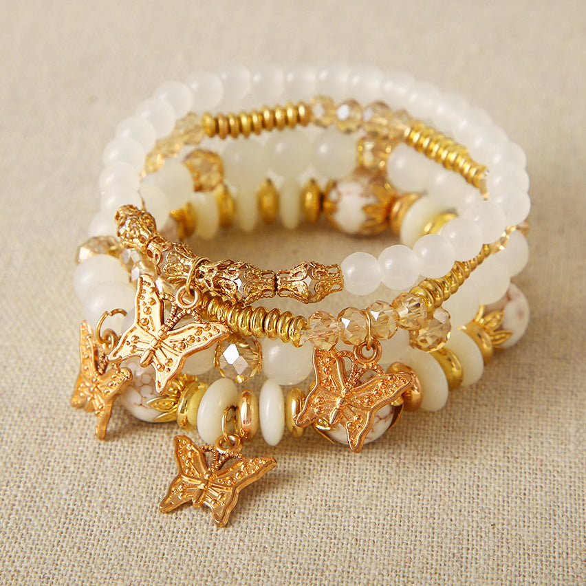 Damen Armband-Set mit filigranen Schmetterlingsanhängern und funkelnden Akzenten Shop Nory