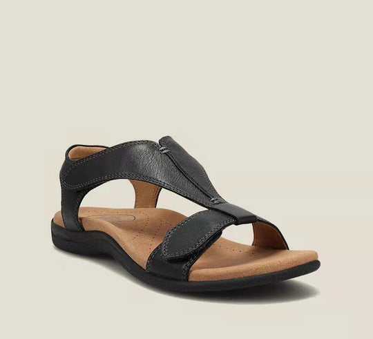 Damen Leder-Sandalen mit verstellbaren Klettriemen und ergonomischem Komfortfußbett Shop Nory