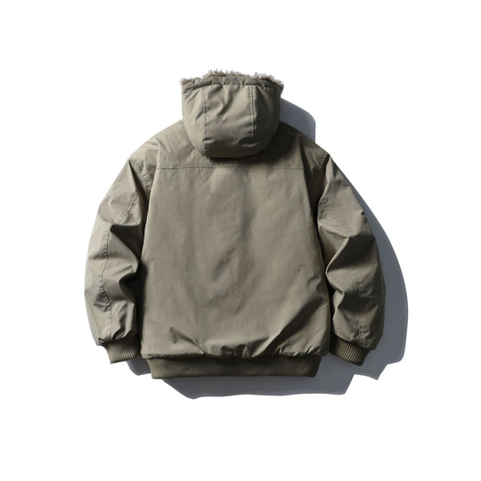 Unisex Boxy-wattierte Kurzjacke mit Kapuze und Kunstfellbesatz Shop Nory