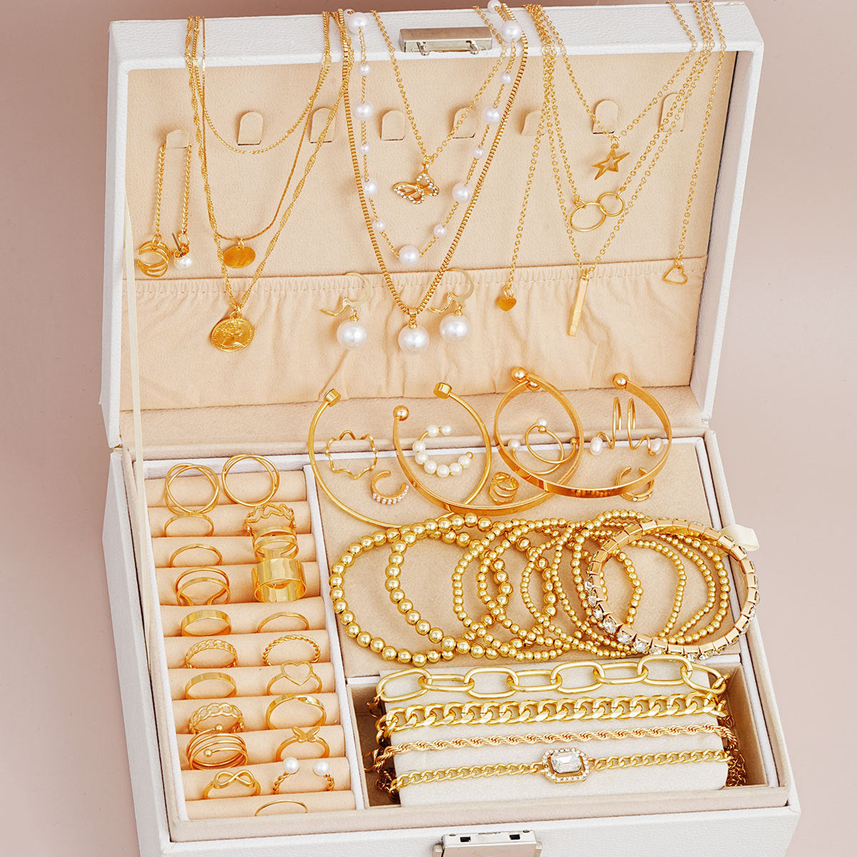 Damen Schmuck-Organizer-Set mit variierenden Designs und eleganten Fächern Shop Nory