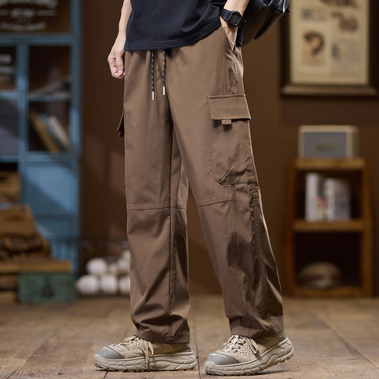 Herren Leichte Technical Cargo-Hose mit geradem Bein, Multifachtaschen und Kordelbund Shop Nory