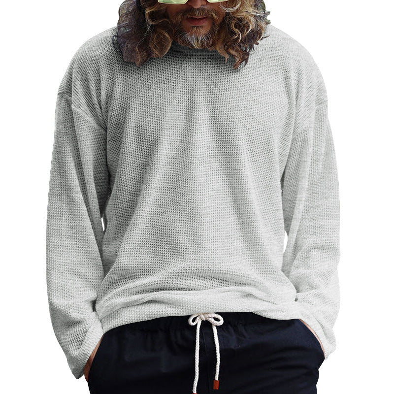 Herren Lässiges Langarmshirt aus atmungsaktivem Strukturstoff