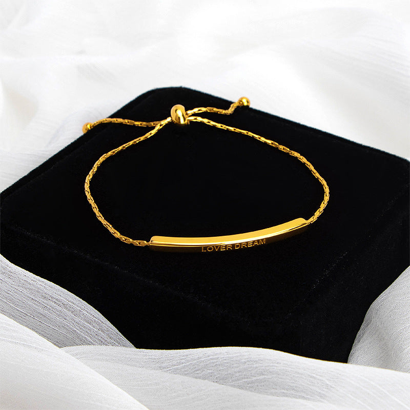 Damen Armband mit verstellbarem Kettenzug und personalisierter Gravur Shop Nory