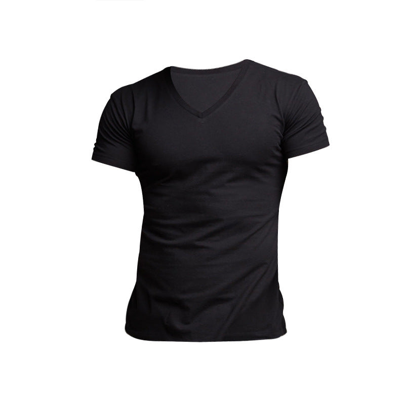 Herren V-Ausschnitt T-Shirt aus weichem Baumwollmix