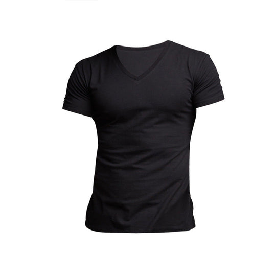Herren V-Ausschnitt T-Shirt aus weichem Baumwollmix