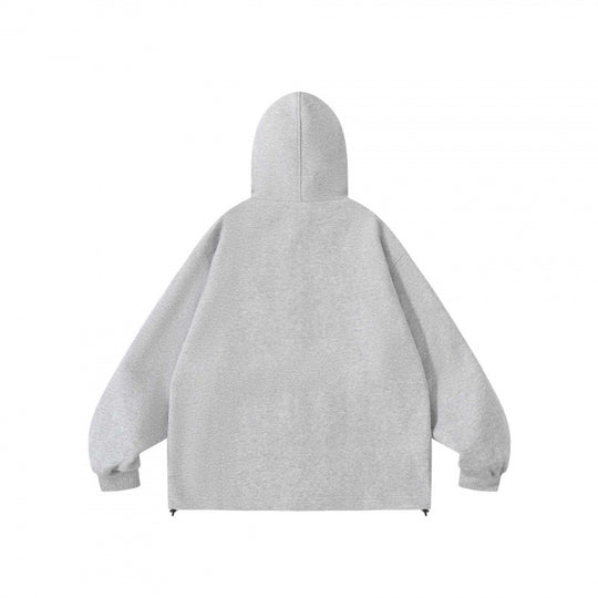 Unisex Oversize-Kapuzen-Überjacke mit kariert gefütterter Kapuze und Druckknopfleiste Shop Nory