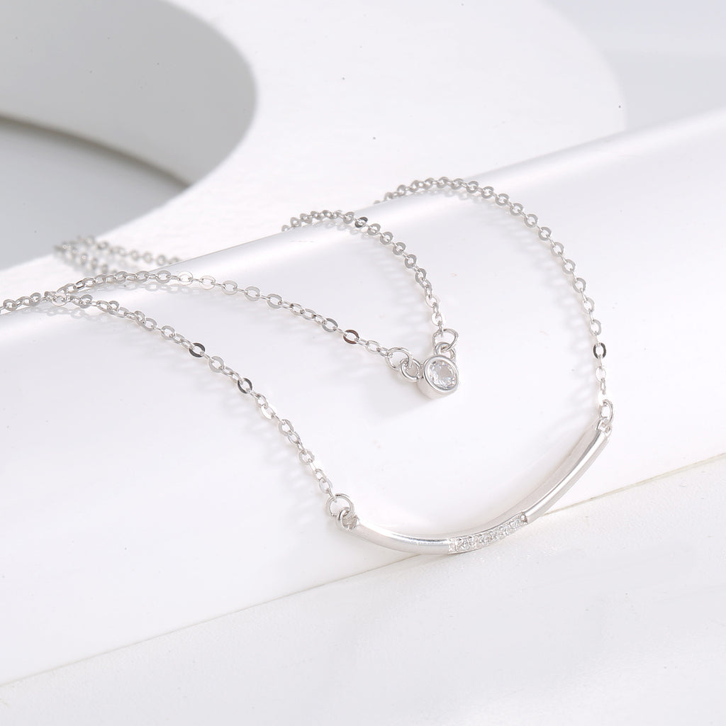 Damen filigrane Doppel-Halskette mit funkelnden Zirkonia-Shop Nory