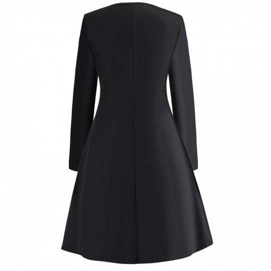 Damen Festliches A-Linien-Kleid mit Weihnachtsprint, Langarm und ausgestelltem Rock Shop Nory