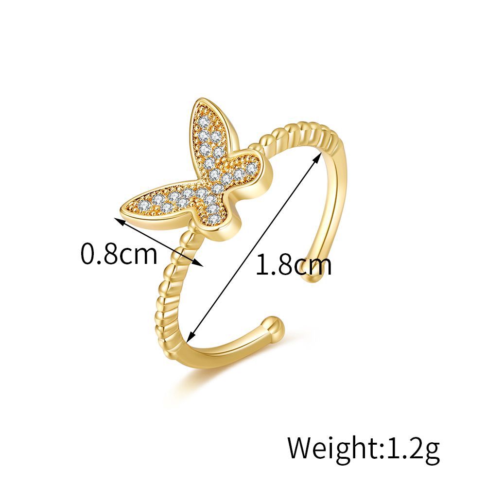 Damen Schmetterlingsring mit funkelnden Zirkonia Shop Nory