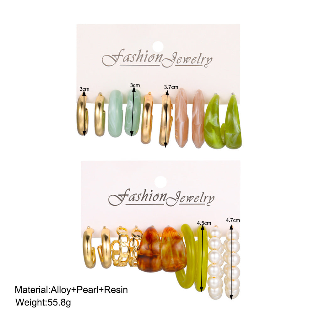 Damen Ohrringe-Set mit modernem, buntem Design und eleganten Akzenten Shop Nory