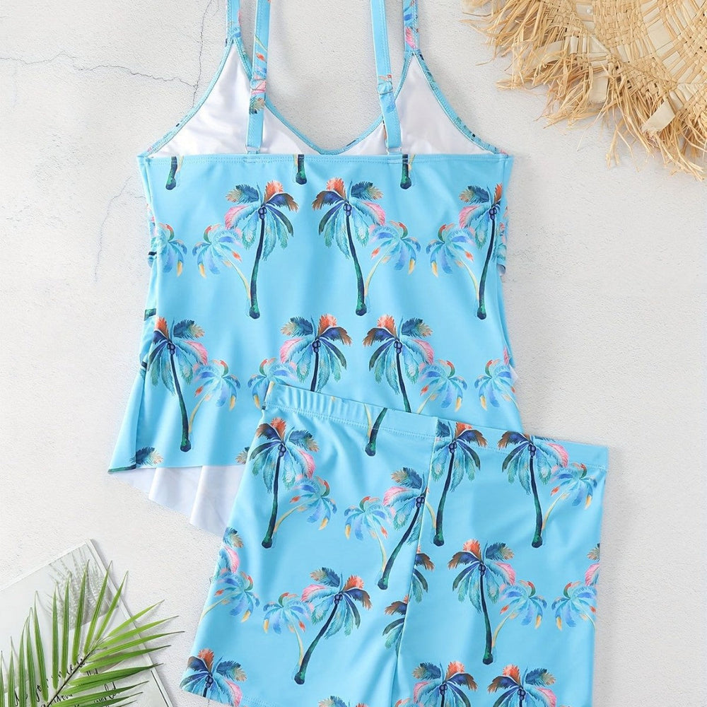 Damen Rüschen-Bikini-Top mit Shorts
