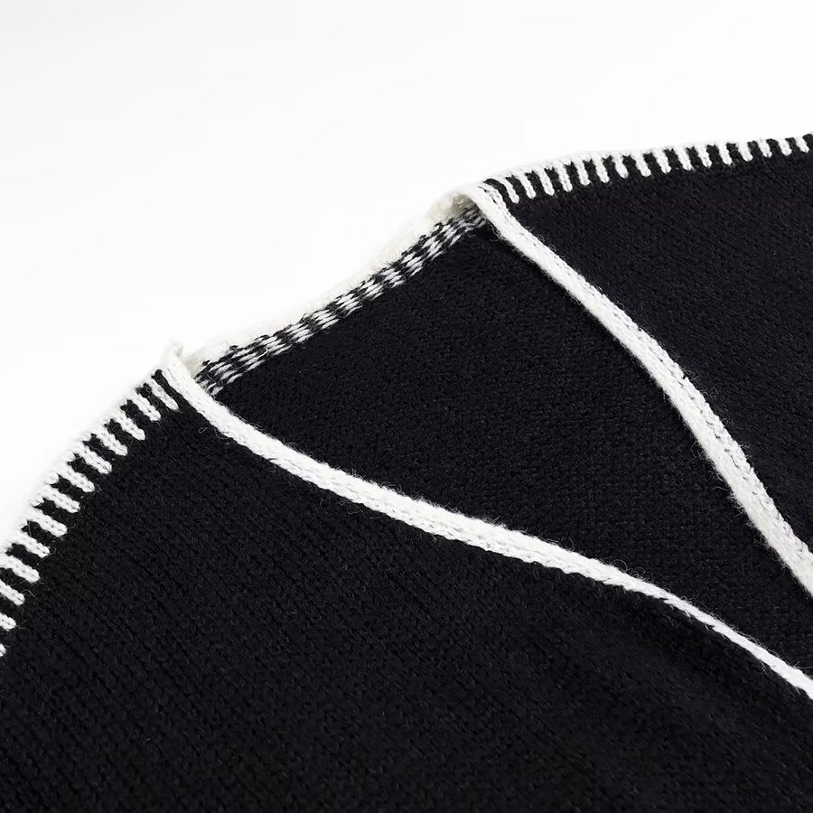 Damen Oversize-Strickjacke mit kontrastierender Häkelkante und überschnittener Schulter Shop Nory