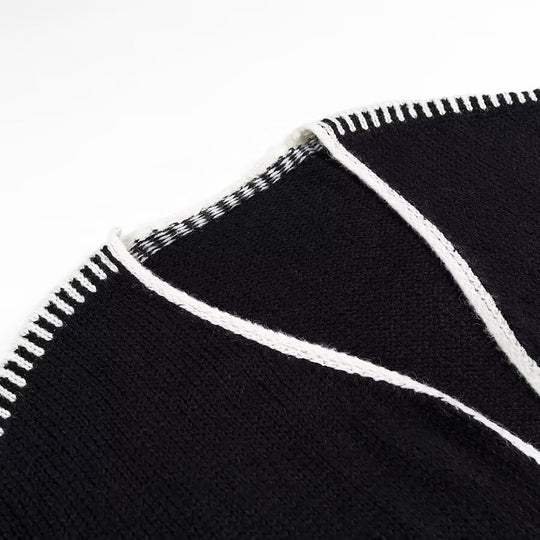 Damen Oversize-Strickjacke mit kontrastierender Häkelkante und überschnittener Schulter Shop Nory