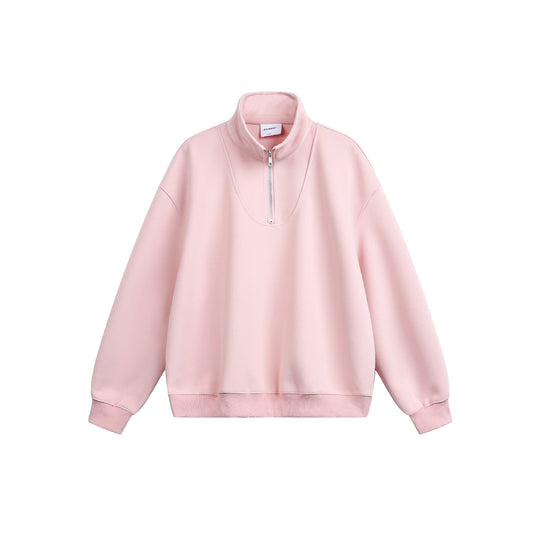 Damen Oversize Sweatshirt mit halbem Reißverschluss und Stehkragen Shop Nory