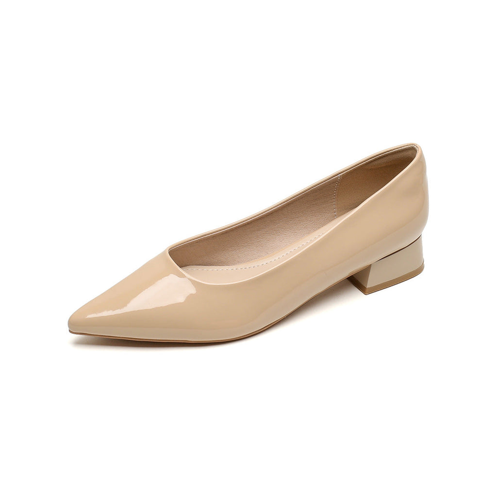 Damen elegante Pumps mit spitzem Zehenbereich und komfortablem Blockabsatz