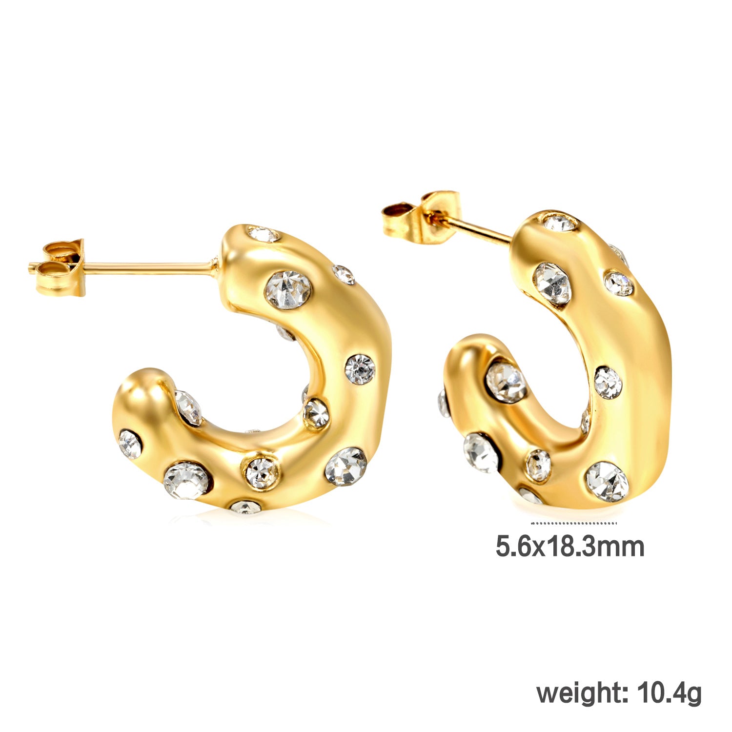 Damen Creolen mit farbigen Halbedelsteinen und elegantem Goldüberzug Shop Nory