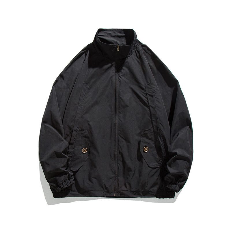 Herren Leichte Oversize-Fieldjacke aus technischem Nylon mit Stehkragen, verdecktem Reißverschluss und Pattentaschen Shop Nory