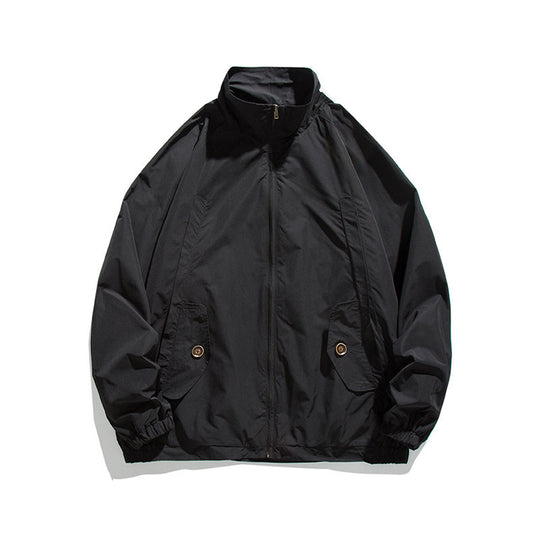 Herren Leichte Oversize-Fieldjacke aus technischem Nylon mit Stehkragen, verdecktem Reißverschluss und Pattentaschen Shop Nory