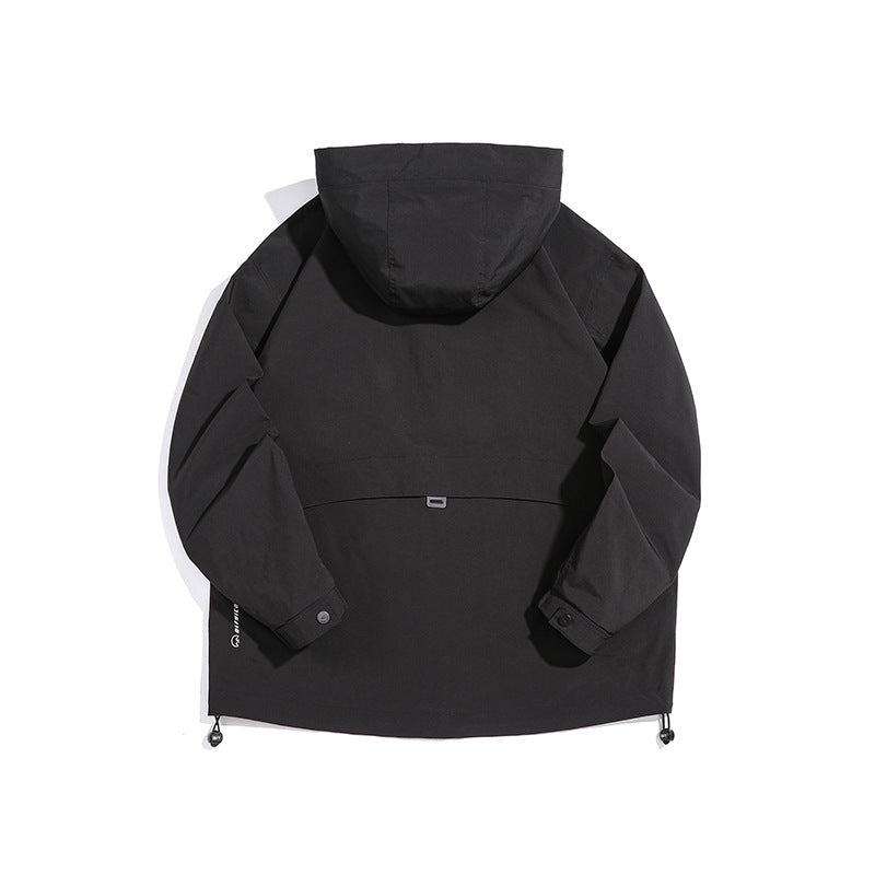 Unisex Technische Outdoorjacke im Boxy‑Cut mit Kapuze und vertikalen Brustreißverschlüssen Shop Nory