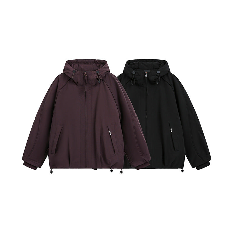 Damen Oversized wattierte Kapuzenjacke mit Raglanärmeln und Kordelzug Shop Nory