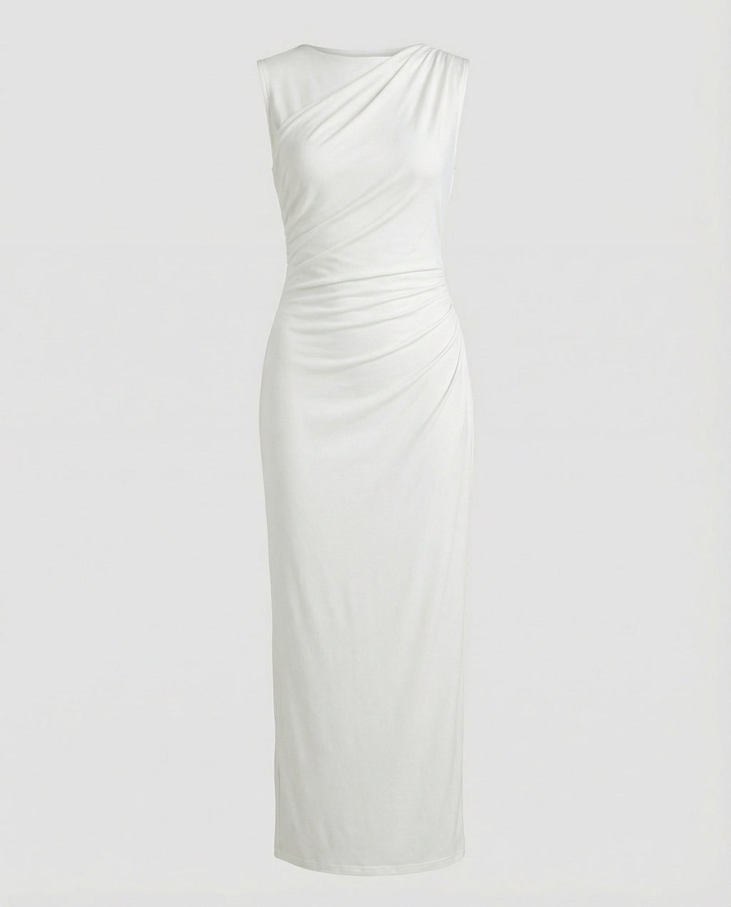 Damen Satin Maxikleid mit Drapierungen