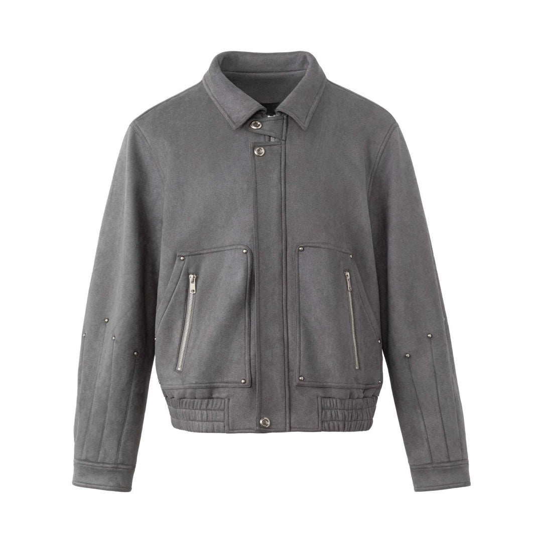 Herren Kurzblouson aus Velours mit Utility‑Taschen, Zippern und hohem Stehkragen Shop Nory