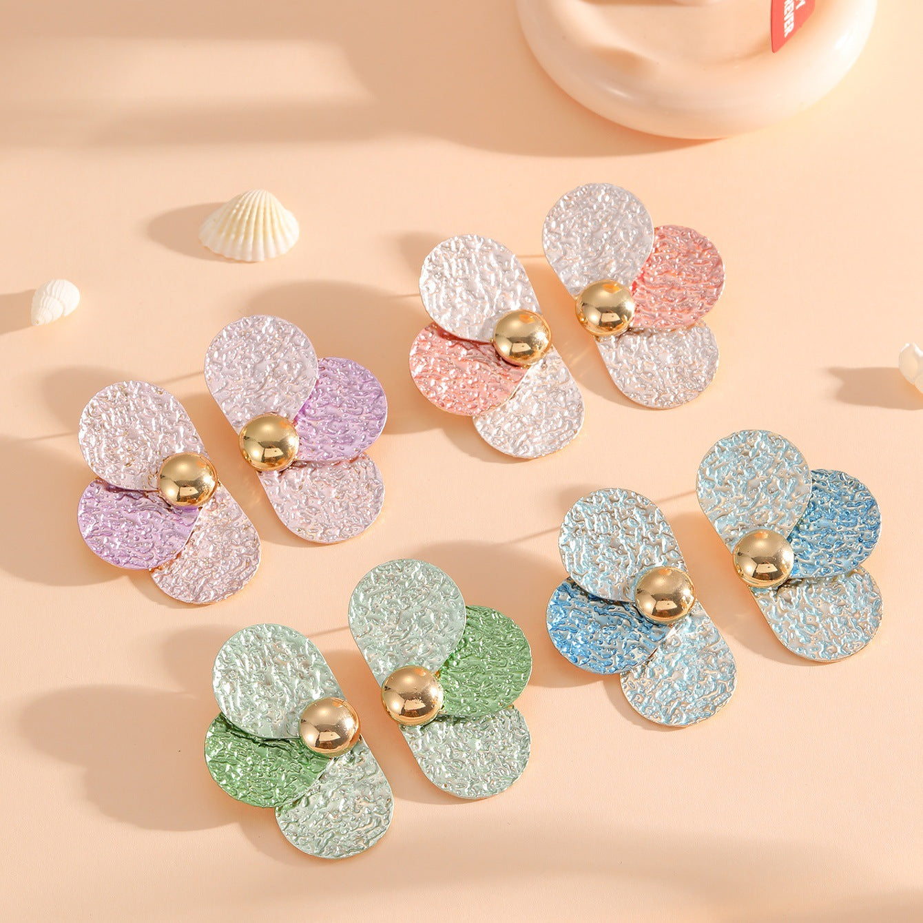 Damen Ohrclips im kunstvollen Blumenmuster Shop Nory