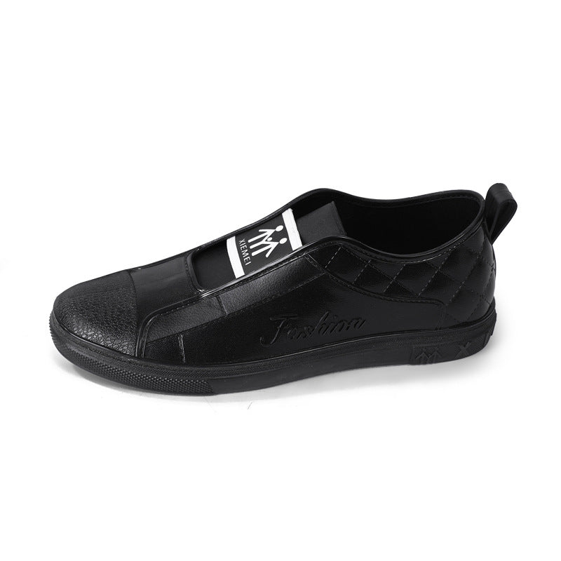 Damen Lässige Slip-On Sneaker in Lederoptik mit gesteppter Fersenpartie und kontrastierter Gummisohle Shop Nory