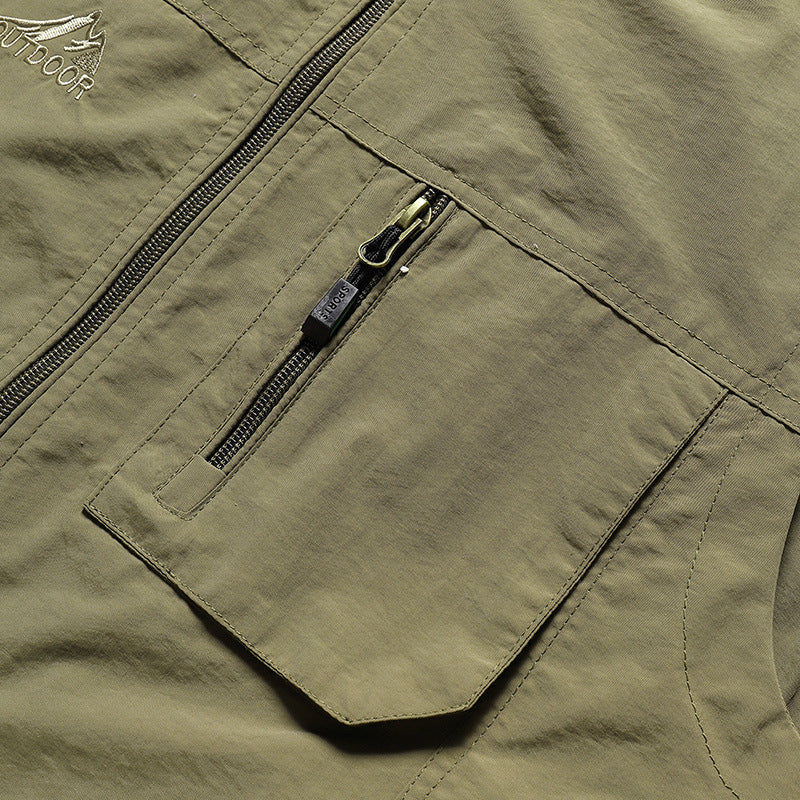 Herren Outdoor-Utility-Weste mit Mesh-Futter, wasserabweisender Nylonoberfläche und Multifunktionstaschen Shop Nory