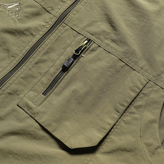 Herren Outdoor-Utility-Weste mit Mesh-Futter, wasserabweisender Nylonoberfläche und Multifunktionstaschen Shop Nory