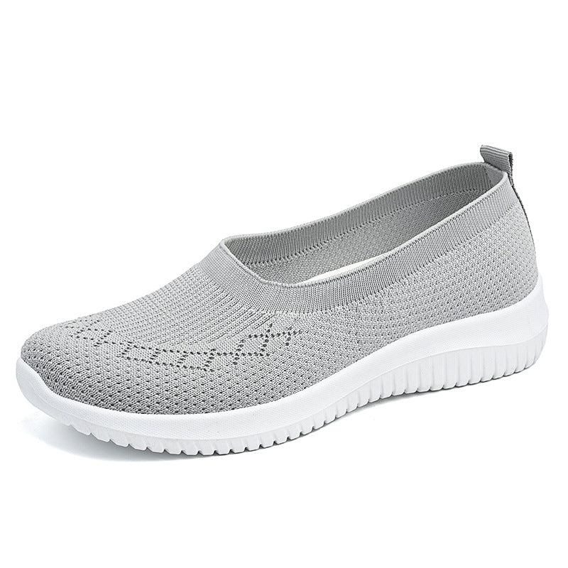 Damen nan nahtloser Strick-Ballerina-Slip mit sockenähnlichem Schaft, elastischem Einstieg und dämpfender Leichtlaufsohle Shop Nory