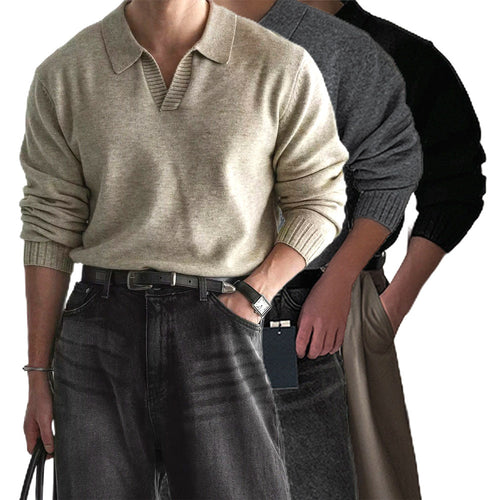 Herren Modischer Grobstrickpullover mit Stehkragen Shop Nory